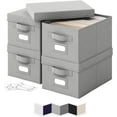 thumbnail image 1 of 4 Small Storage Bins - Storage Bins with Lids Handles and Label Slot - Closet Shelf Storage Baskets - Toy Boxes for Kids - Storage Boxes for Office Containers for Organizing - (Light Grey), 1 of 6