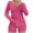 Hot Pink-01, variant on REALiKUN Women's Long Sleeve One Piece Bodycon Short Pants Jumpsuits Ribbed Butt Lifting Sport Rompers Notched Neck Sexy Tights
