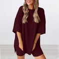 thumbnail image 3 of Jalioing Women's Shorts Set Half Sleeve Tops Shorts Summer Lounge Set 2 Piece Outfits, 3 of 9