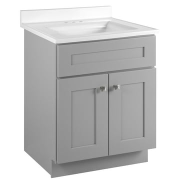 Brookings 25 Inch Bathroom Vanity with Cultured Marble Vanity Top - Unassembled Bathroom Vanity with Sink, Sherwin Williams® Gray