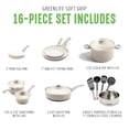 thumbnail image 3 of GreenLife Soft Grip - Juego de 16 ollas de cocina antiadherentes de cerámica suave, sin PFAS con utensilios de cocina y tapa, apto para lavaplatos, color gris pardo, 3 of 5