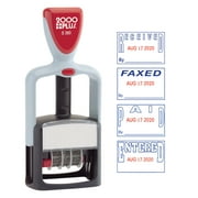 2000Plus Date and Message Stamp, 4 in 1, Self-Inking, "ENTERED,FAXED,RECEIVED,PAID", Red/Blue Ink