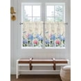 thumbnail image 2 of Blue Hydrangea 2 Panel Kitchen Curtains for Small Windows, Pink Flowers Spring Botanical Country Plants Bathroom Tier Curtain, Short Window Treatment for Bedroom/Living Room 55"x24", 2 of 6