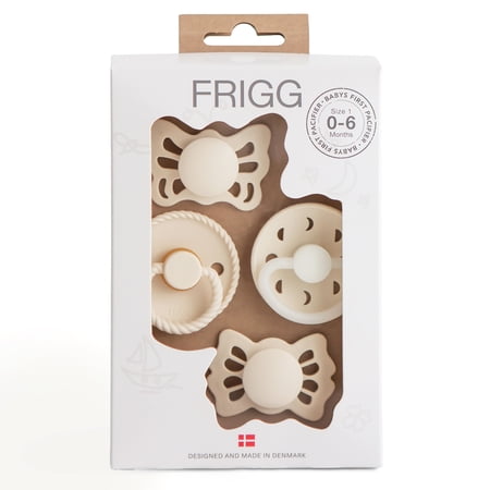 FRIGG Baby's First Pacifier 4-Pack, Moonlight Sailing, Cream, 0-6 Months