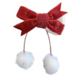 thumbnail image 1 of Red Bow Headband Pompom Bow Hair Hoops Big Bows Hair Clips Creative Headpiece, 1 of 3