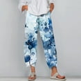 thumbnail image 2 of Womens Shorts Casual Capris Pants Summer Printed Cotton Pants Loose Pants Summer Flowy Shorts with Pockets S-2XL, 2 of 6