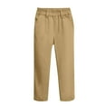 thumbnail image 3 of Spazoro Boys Cargo Pants with Multi-Pockets, Soft & Warm Solid Color Elastic Waist Baggy Casual Straight Leg Pants for Boys Khaki Size 5 T, 3 of 7