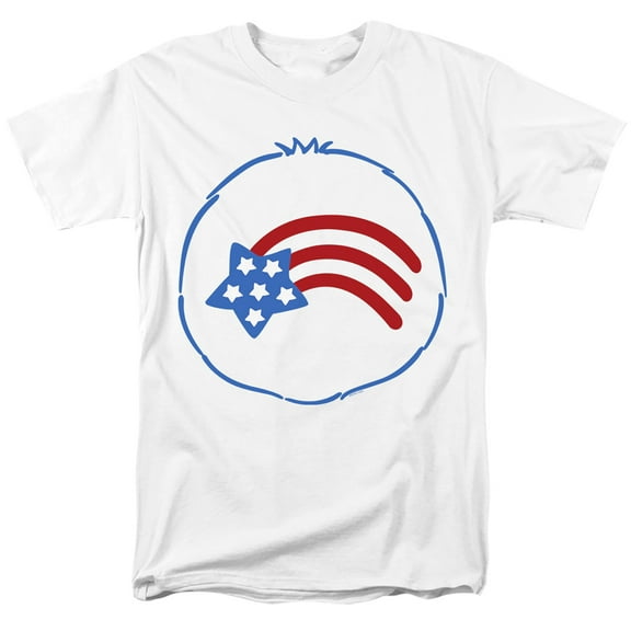 Care Bears America Cares Bear Belly Unisex Adult T Shirt, White, Medium