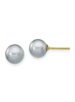 grey pearl stud earrings