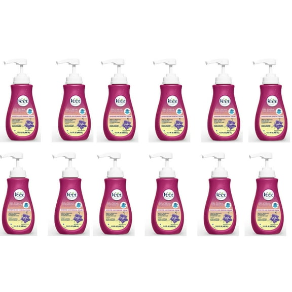 Veet Gel Hair Remover Cream, Sensitive Formula, 13.5 oz (Pack of 12)