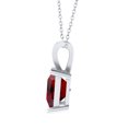 thumbnail image 3 of Sterling Silver with Natural Garnet Solitaire Pendant with 18" Chain, 3 of 5