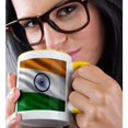 thumbnail image 2 of 3drose, Flag of India Waving in the Wind, 11oz Two-tone Yellow Mug, 2 of 6