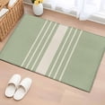 thumbnail image 2 of Sage Green Beige Striped Entryway Rug 2x3 Area Rug Washable Indoor Doormat Small Bathroom Rugs Low Pile Accent Throw Rugs Modern Farmhouse Retro Lines Floor Carpet for Kitchen Bedroom Entrance, 2 of 9