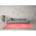 thumbnail image 3 of Ahgly Company Indoor Round Abstract Red Contemporary Area Rugs, 7' Round, 3 of 4