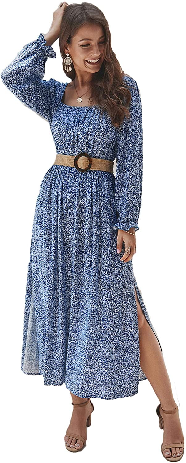 Women's Smocked Waist Dress Long Sleeve 