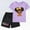 Purple, variant on ATOGUTA Size 2-14 Years Girls Summer Outfits Short Sleeve Tshirts and Shorts Summer Sets Comfy Kids Clothing Black