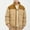 Khaki, variant on Men's Big and Tall Stand Collar Coat with Zip Pockets and Long Sleeve for Outerwear Use
