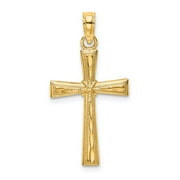 KAZI LUXURY 14K D/C and Textured Cross Charm