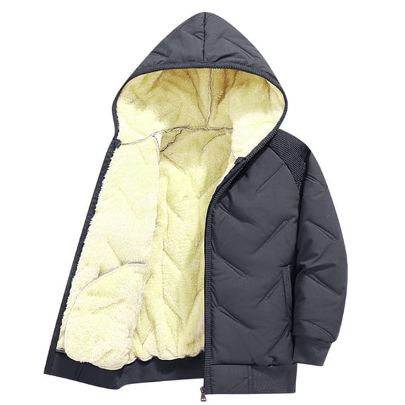 EnJoCho Kids Fleec𝖾 Jacket Boys Girls Unisex Zip Up Hooded Sher𝗉a Lined Winter Warm Hoodie Sweatshirt Pullover Jacket Thermal Insulated Cold Weather Outdoor Activewear Fleec𝖾 Lined Jacket