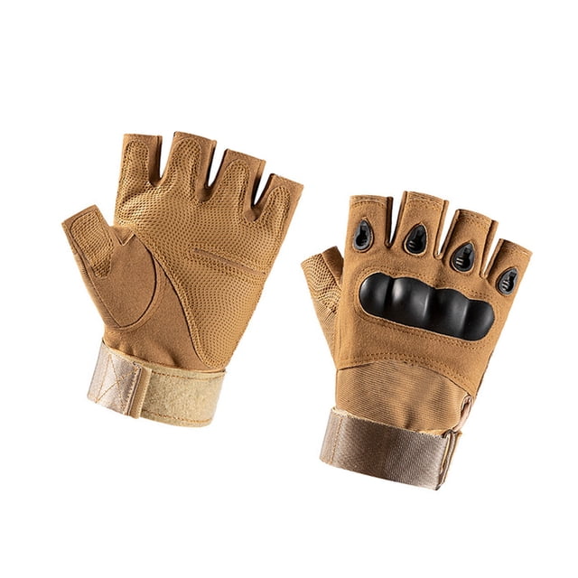 Guantes de ciclismo de medio dedo, antideslizantes, de silicona, transpirables, con velcro, para ciclismo de montaña, para protección al aire libre, color caqui, XL