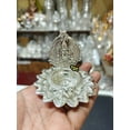 thumbnail image 3 of German silver lotus lakshmi diya set of 10 pieces fopr housewarming, diwali, gift item, 3 of 4