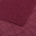 thumbnail image 4 of 3 Piece Linen Look Rod Pocket Top Kitchen Window Curtain Tier Pair and Valance Set 36 Inch Long, Burgundy, 4 of 4