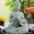 thumbnail image 3 of Sitting Buddha Resin Statue Buddhism Desktop Collectible Decoration Decorative Craft Figurine Stone Zen Effect For Home Garden, 3 of 9