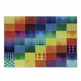 thumbnail image 1 of Abstract Cutting Board, Rainbow Colored Square Shaped Diverse Patterns Diagonal Forms Geometric, Decorative Tempered Glass Cutting and Serving Board, Small Size, Multicolor, by Ambesonne, 1 of 1