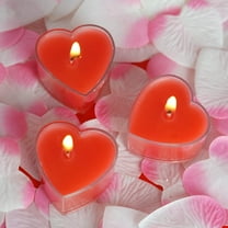 BalsaCircle 12 Red Unscented Heart Votive Tealight Candles Birthday Party