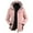 Pink, variant on Windbreaker Men Detachable Cap And Windproof Thick Three-in-one Jacket Outdoor Sports Warm Jacket Windbreaker Front-Zip Jacket White 2XL