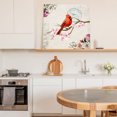 thumbnail image 6 of Spring Red Bird Wall Art Painting on Canvas, Summer Vintage Branch Floral Beige Canvas Art Home Prints Wall Art Framed Modern Artwork for Living Room Bedroom Wall Decor 16x16in, 6 of 9