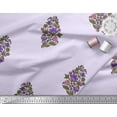 thumbnail image 3 of Soimoi Velvet Fabric Leaves & Floral Block Printed Fabric 1 Yard 58 Inch Wide, 3 of 3