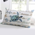thumbnail image 5 of Ocean Turtle Throw Pillow Covers, Coastal Blue Starfish Shell Conch Wood Grain Soft Breathable Pillow Cases with Zipper for Sleeping, Standard Pillowcases for Couch Bed Sofa Chair 20x26 Inches, 5 of 6