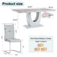 thumbnail image 4 of Sumdeal 71"Big Long Morden Faux Marble Dining Room Table Set for 4,Gray Dining Table Set for 4,5 Piece Rectangle Dining Table Set &4 Pu Leather Upholstered Chairs Ideal (Light Gray, Set of 4), 4 of 10
