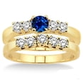 thumbnail image 2 of 1.5 Carat Sapphire and Diamond Five Stone Bridal Set on 10k Yellow Gold, 2 of 2