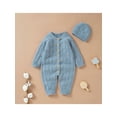 thumbnail image 2 of Bagilaanoe Newborn Baby Girl Boys Winter Jumpsuit Long Sleeve Knitted Bodysuit 3M 6M 9M 12M 18M Infant Ribbed One Piece Romper, 2 of 9