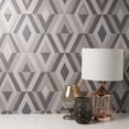 thumbnail image 4 of Fine Decor Shard Charcoal Geometric Unpasted Paper Wallpaper, 20.5-in by 33-ft, 56.4 sq. ft., 4 of 5