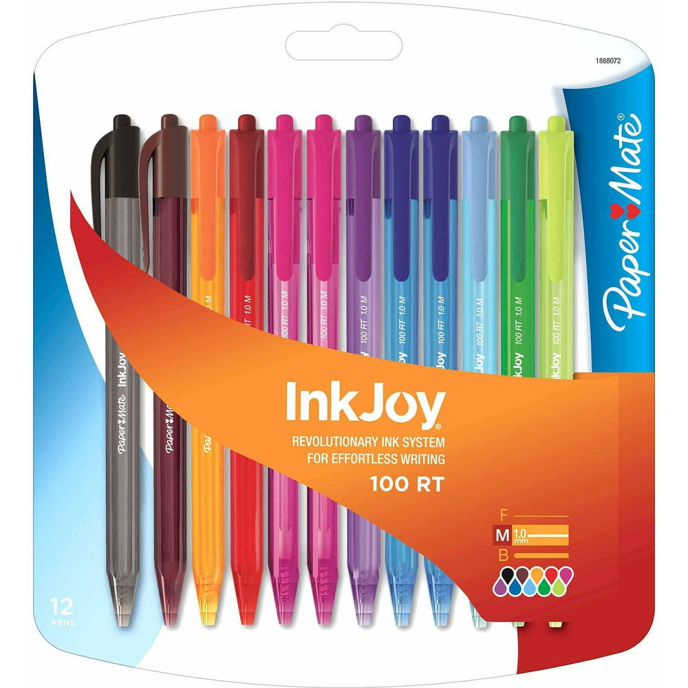 Paper Mate InkJoy 100RT Medium Point, 12ct, Available in Black or