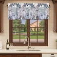 thumbnail image 6 of Blue Fall Curtain Valances for Windows, Kitchen Valance Window Treatments Panel 2 Pack, Pumpkins Wreath Maple Leaf Thanksgiving Rod Pocket Short Curtains for Bathroom Bedroom 60 x 18 Inch, 6 of 8