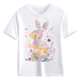 thumbnail image 3 of Shadoumai Easter Bunny Graphic Tee for Toddlers and Kids Cute Rabbit Design Happy Spring Holiday Shirt for Girls and Boys Comfortable Casual Top, 3 of 4