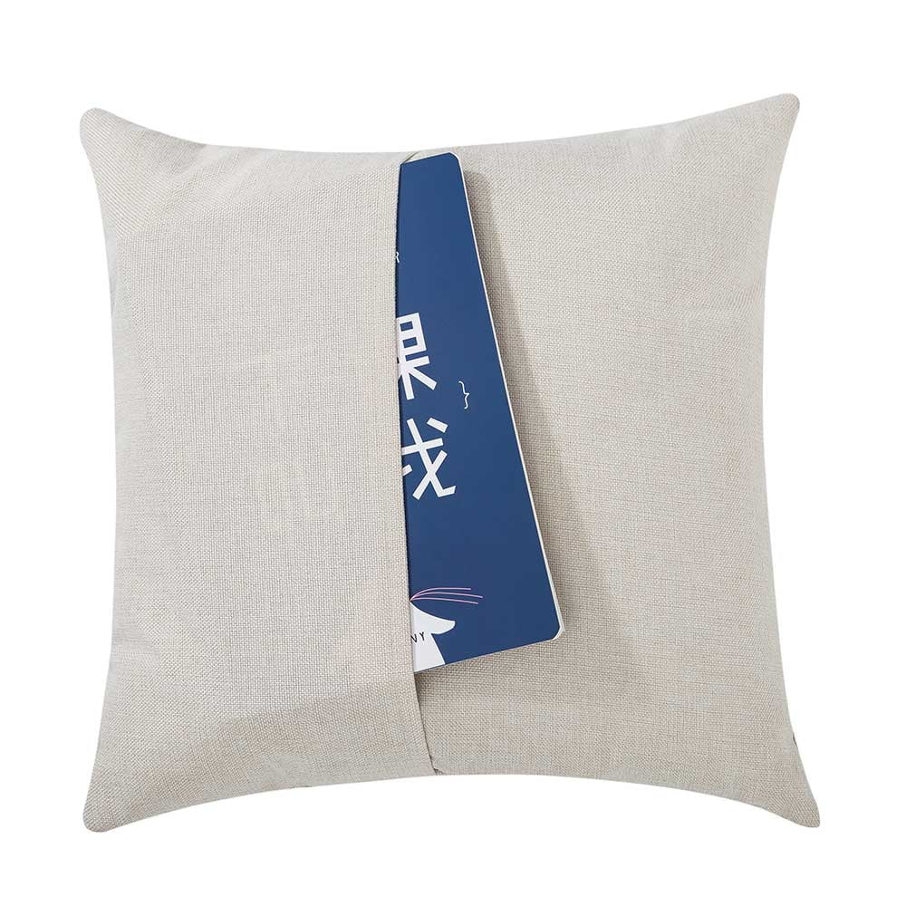 10Pcs Sublimation Blank Linen Pocket Pillow Case Throw Cushion Cover Home Decor 