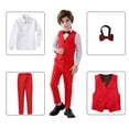 thumbnail image 2 of Boys Suits Slim Fit 4 Piece Formal Dresswear Suit for Kids Tuxedo Wedding Set Toddler Boy Dress with Vest Shirt Pants and Tie, 2 of 5