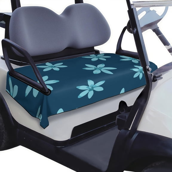 Easy Install Flowers Print 51x31 Golf Cart Seat Cover, Quick Fit Towel Style Protector for Standard Front Bench Seats on Golf Carts