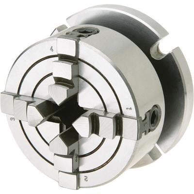 - Mini 4 Jaw Metal Lathe Chuck with Back Mount Mounting Plate for Rotary Table