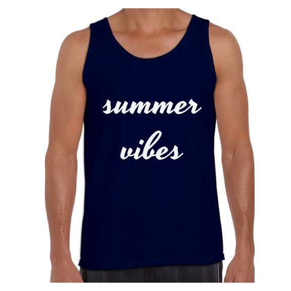 Awkward Styles Summer Vibes Tank Top Men's Vacation Tank Beach Muscle Shirt Beach Outfit for Men Summer Party Outfit Summer Vibes Tshirt Summer Vacation Shirts Vacay T-Shirt Travel Tshirt