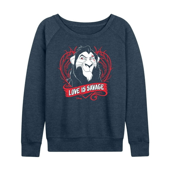 Disney Villains - Love Is Savage - Women's Lightweight French Terry Long Sleeve Shirt