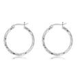 thumbnail image 2 of AVORA 925 Sterling Silver 25mm Diamond-Cut Hoop Earrings, 2 of 5
