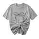thumbnail image 1 of Primavera Top Mujeres Moda Casual Nueva Cinta de Arco Impresa Cuello Redondo Camiseta de Manga Corta, Camiseta de Cuello Tripulado, 1 of 8