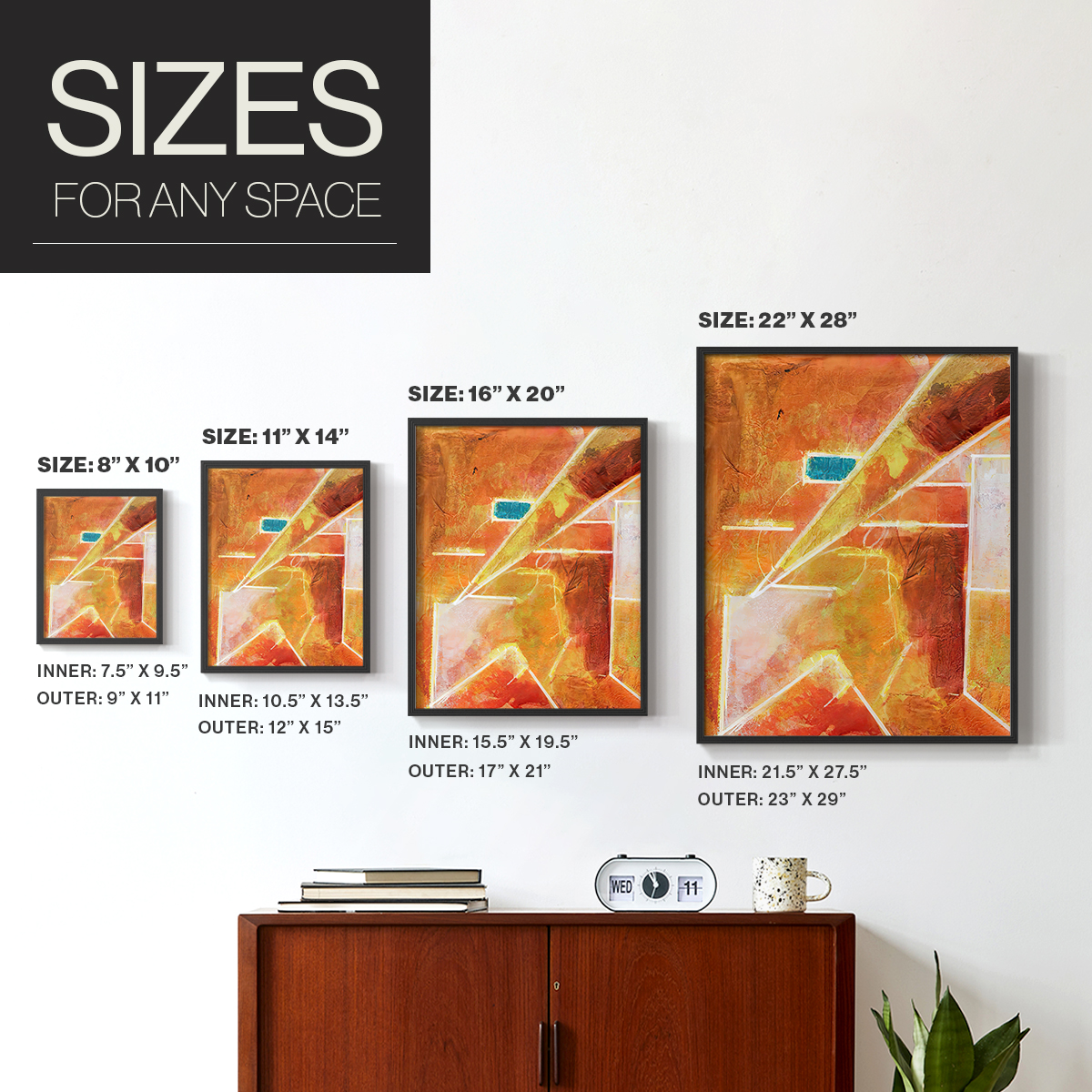 Primary Connection VI Framed Print in Black Solid Wood Framed Print No Nail Hanging