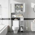 thumbnail image 3 of BOBOKY Bathroom Storage Cabinet Over Toilet with Toilet Paper Holder Stand, Freestanding Bathroom Storage Organizer Cabinet Space Saver Without Open Shelves,White, 3 of 6
